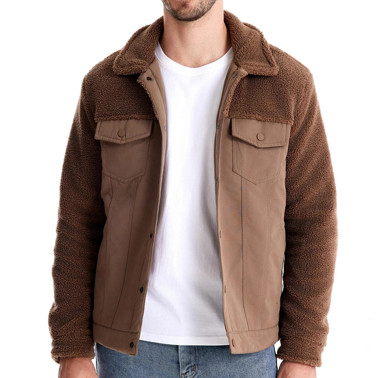 ARROWCASA Men's Sherpa Fleece Jacket