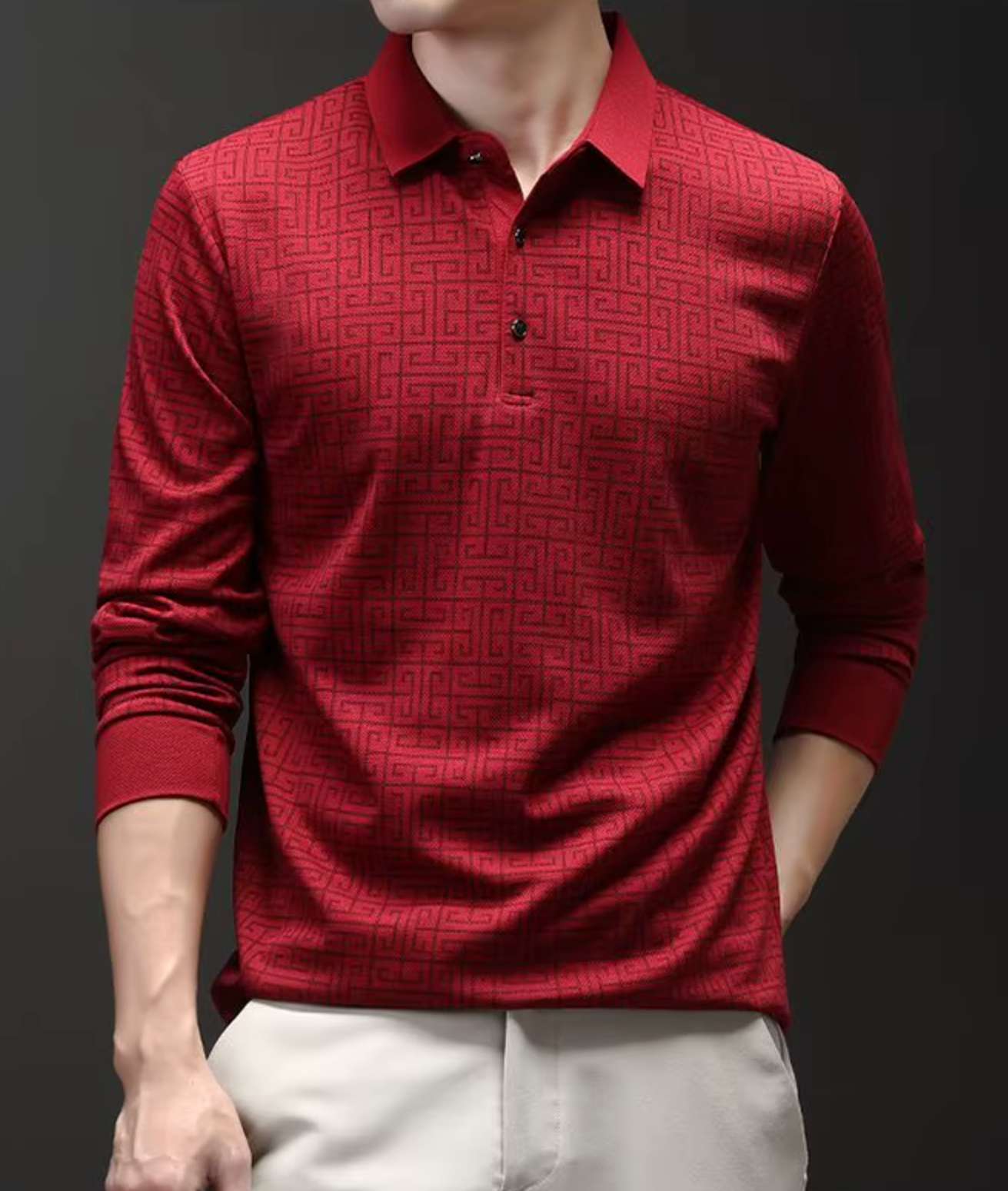 Elegante Men's Long Sleeve Shirt